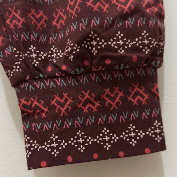 312 AERIE | NWT $40 Burgundy Multi Fair Isle Print Lounge Pants (Size M) - Picture 7 of 17